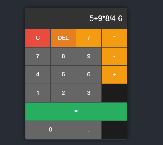 Create simple calculator using HTML, CSS, and JavaScript